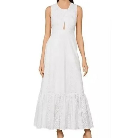 BCBGMAXAZRIA White Eyelet Maxi Dress in size 4 - Picture 6 of 6
